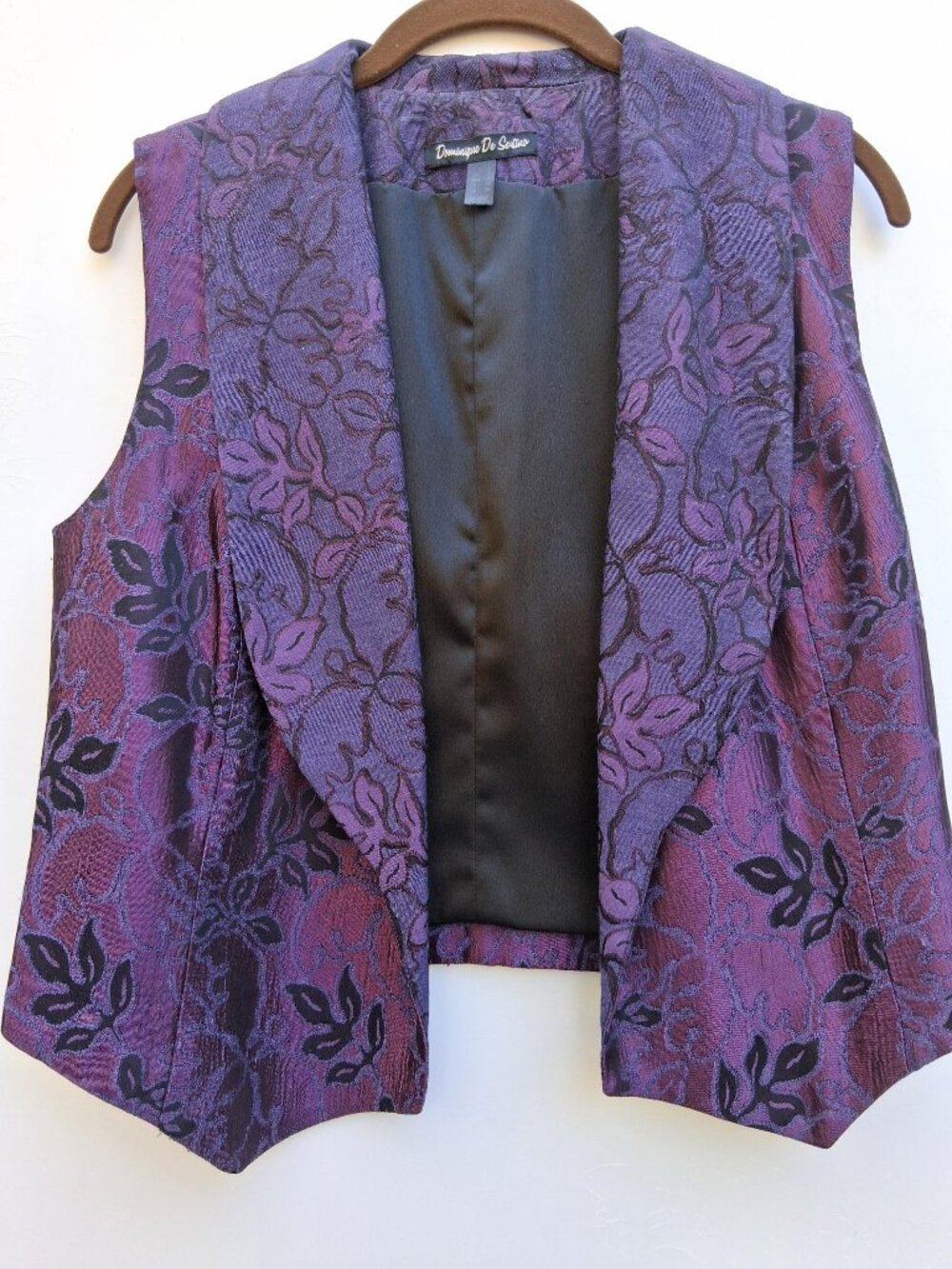 Vintage Dominique de Sentino women's open-front vest